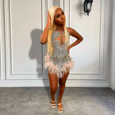 Luxury Feather Cocktail Dress
