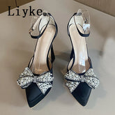 Pearl Butterfly-Knot Pointed Toe Pumps