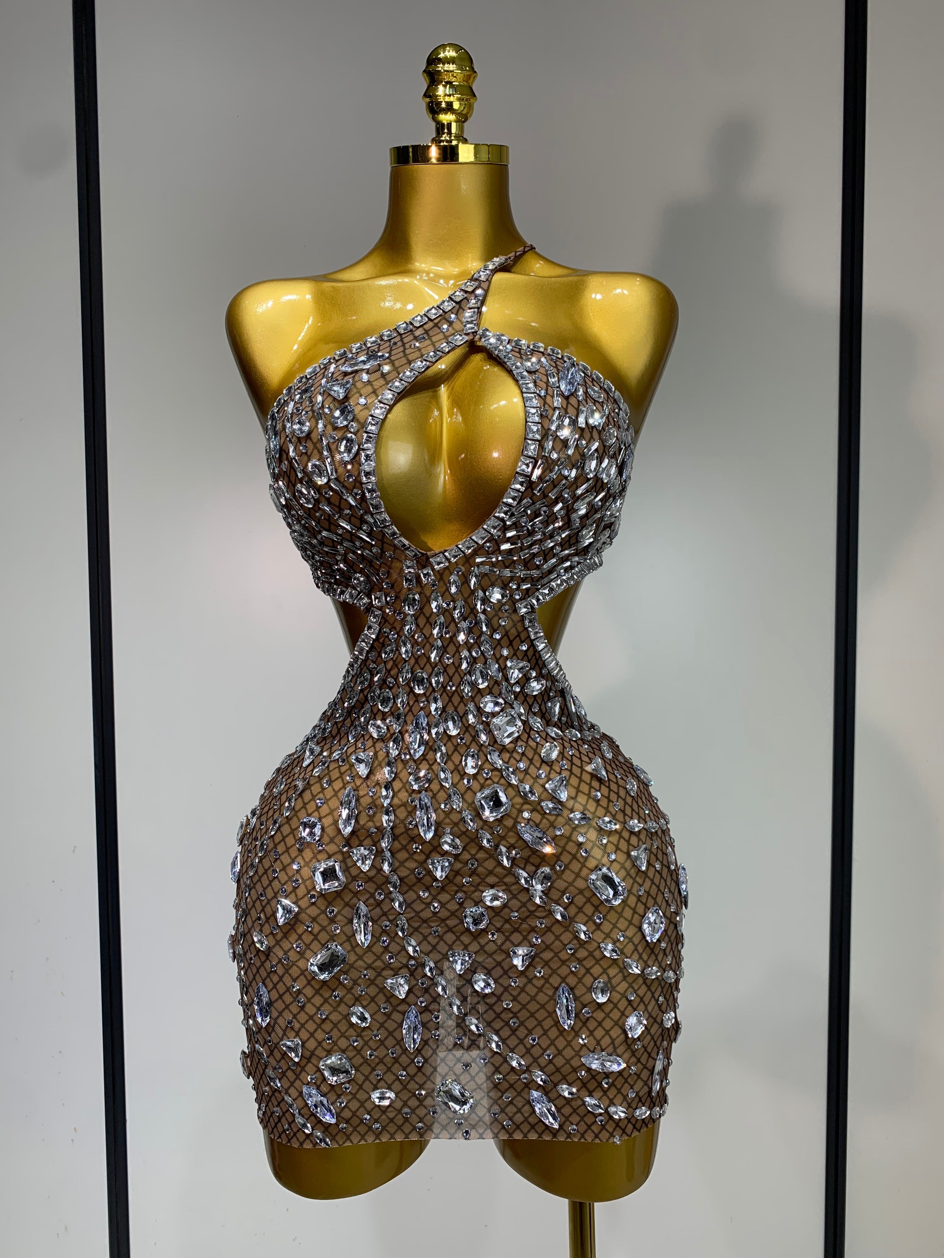 Anaya Mesh Sequins Mini Dress