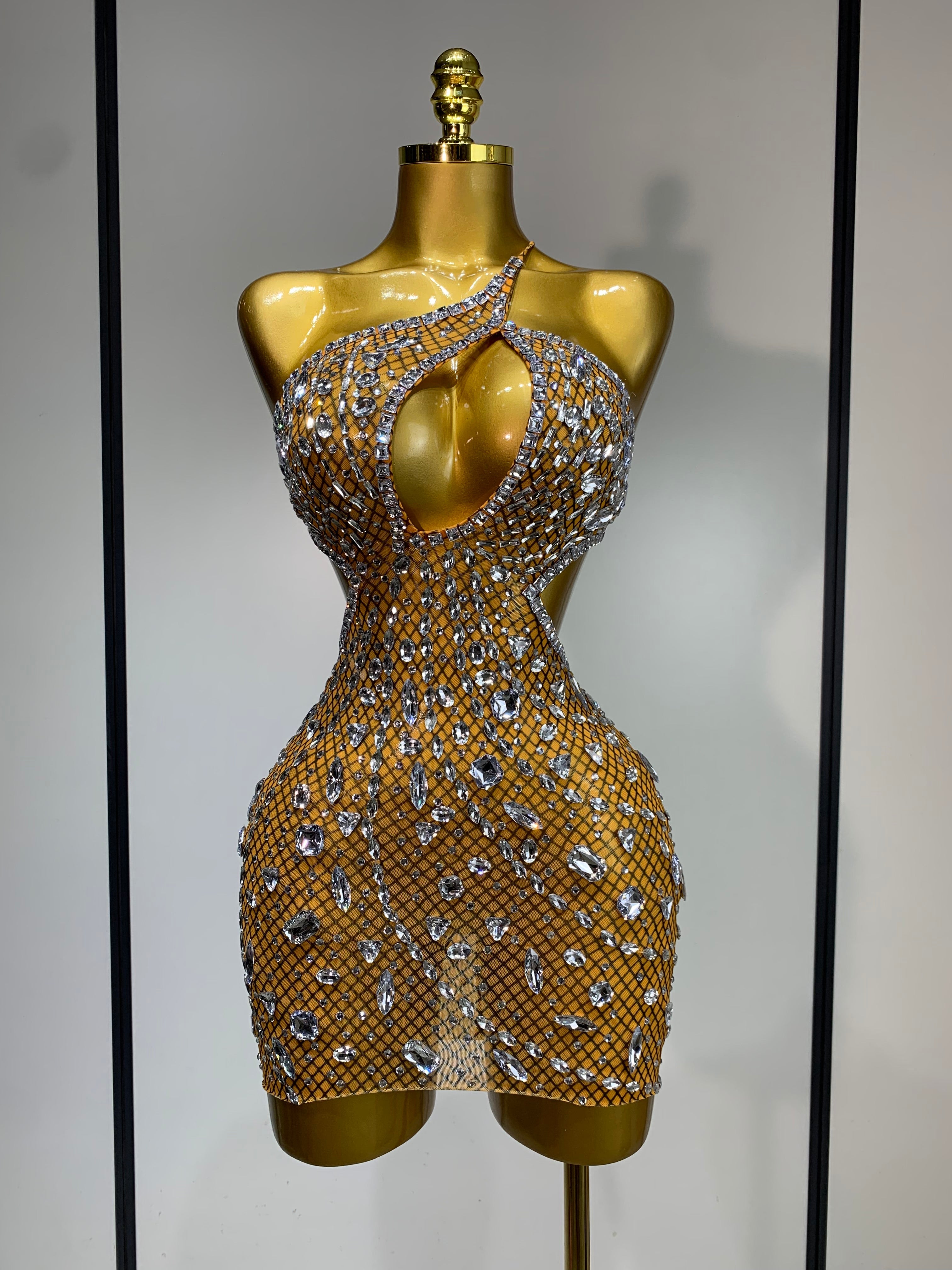 Anaya Mesh Sequins Mini Dress