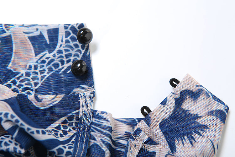 A Print Mesh Jumpsuit