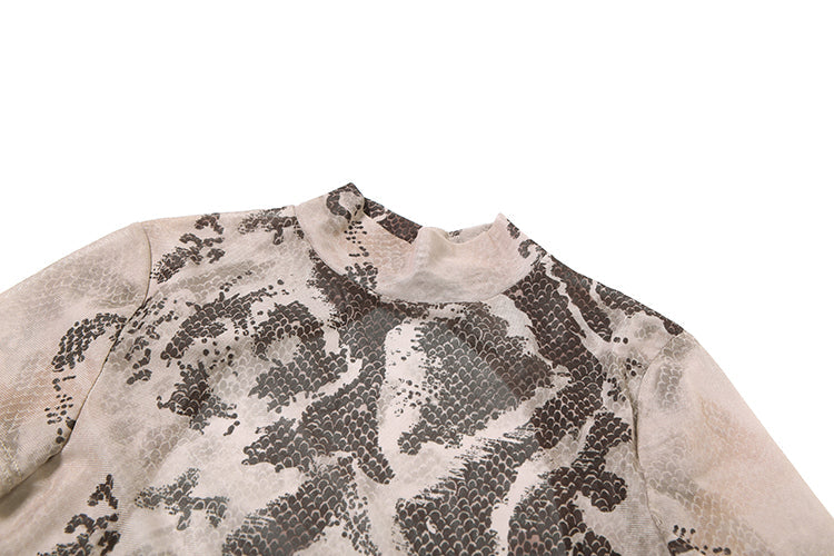 A Print Mesh Jumpsuit