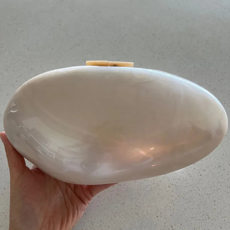 A Shell Acrylic Mini Clutch Bag