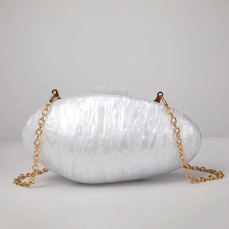 A Shell Acrylic Mini Clutch Bag