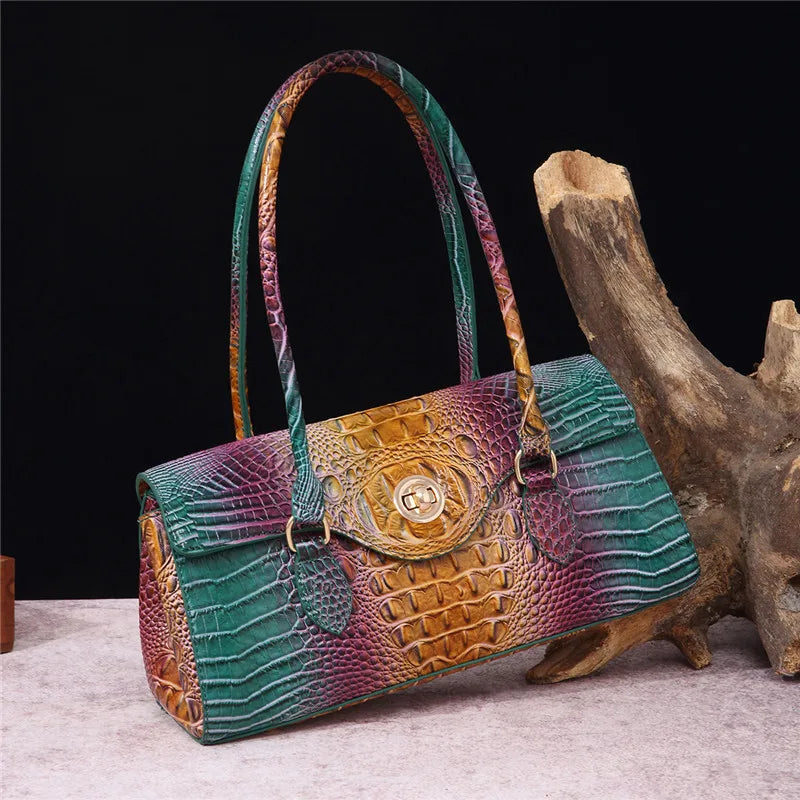 Crocodile Vintage Leather Handbag