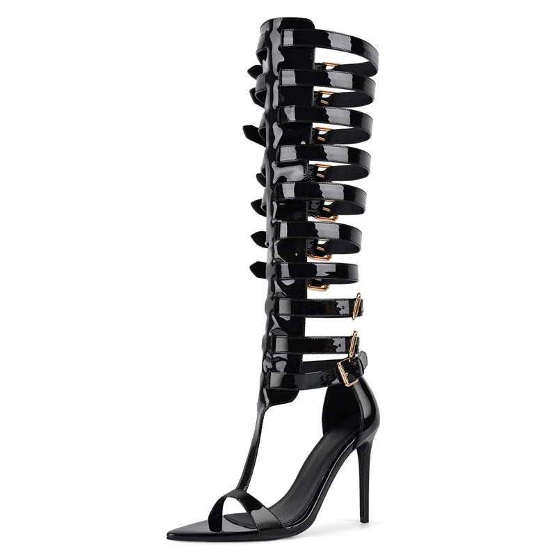 Gladiator Buckle Pointy Toe Sandals