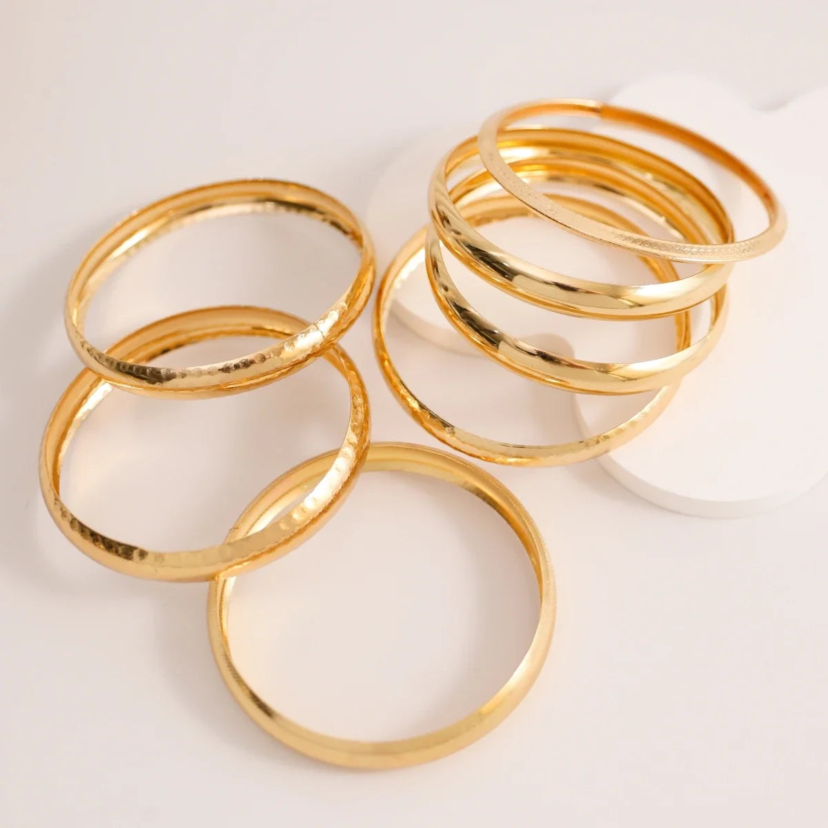 7 Pcs Chunky Cuff Bangles Bracelets Set