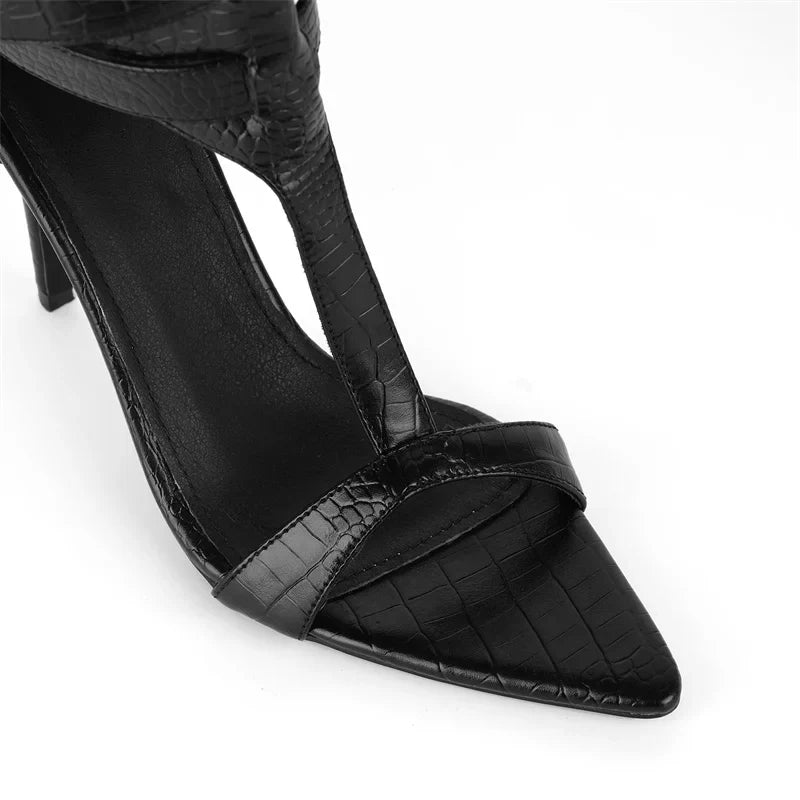 Gladiator Buckle Pointy Toe Sandals