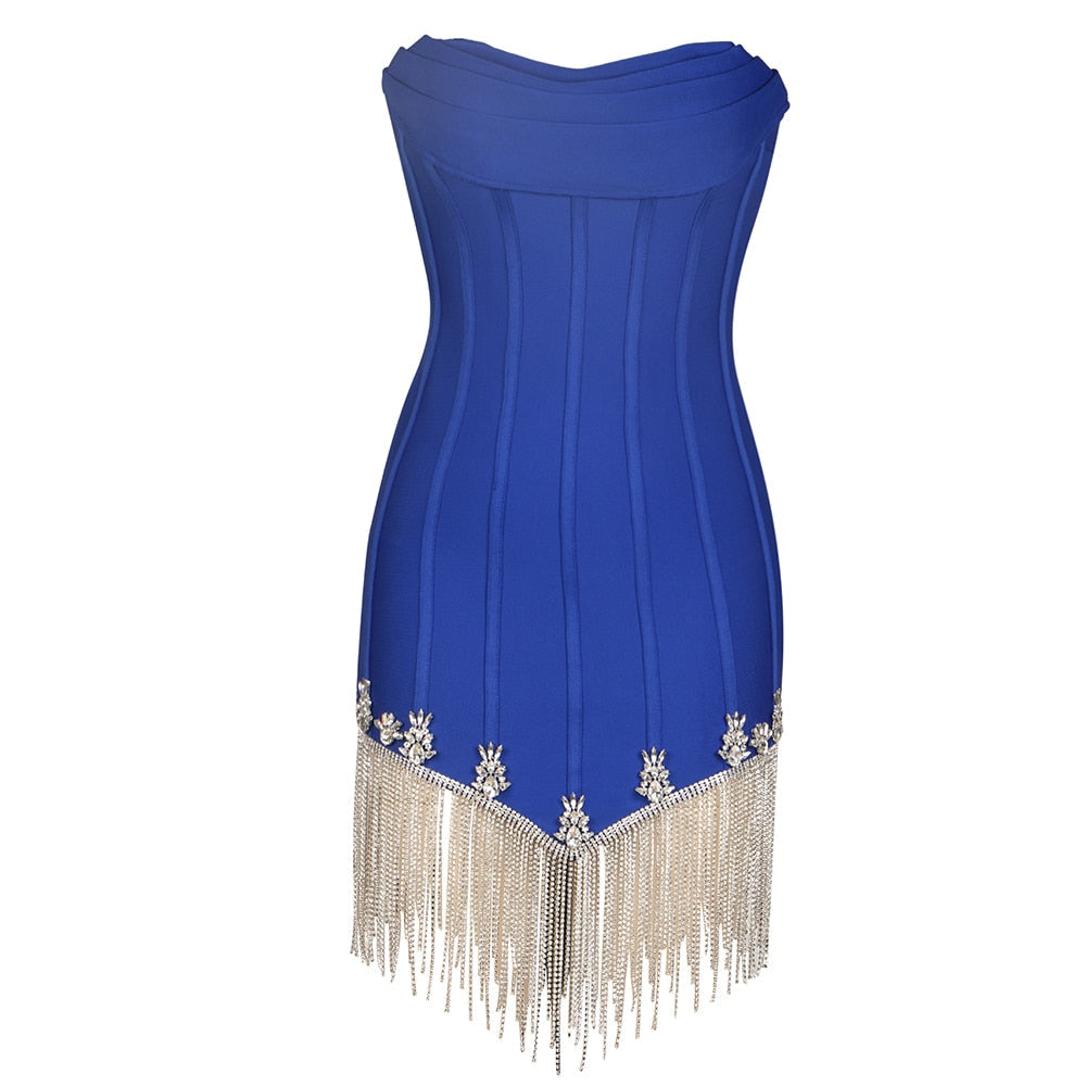 Abigail Embellishment Bandage Mini Dress