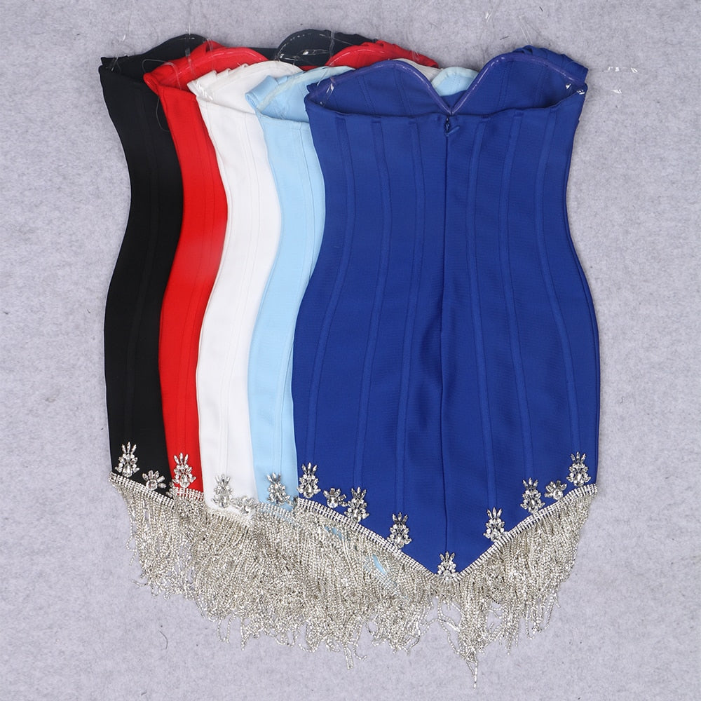 Abigail Embellishment Bandage Mini Dress