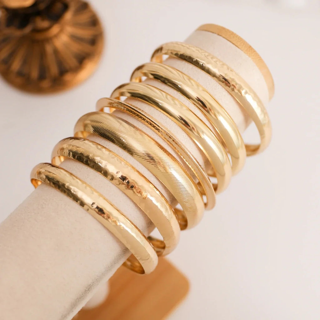 7 Pcs Chunky Cuff Bangles Bracelets Set