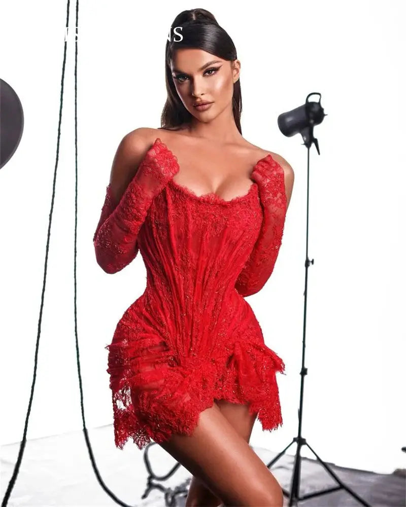 Allure Lace Corset Mini Dress