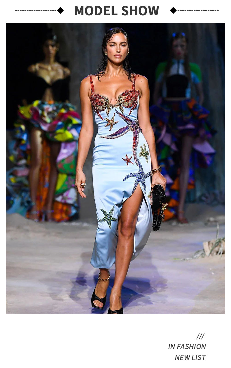 Beads Satin Maxi Dress
