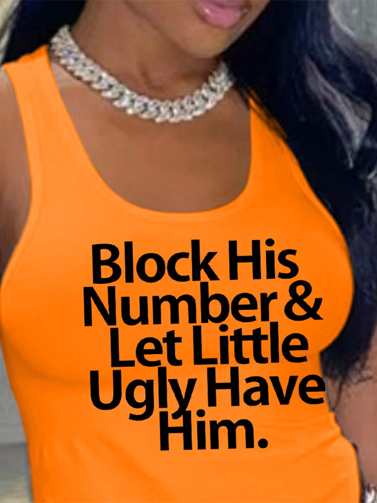 Block His Number Tank Top
