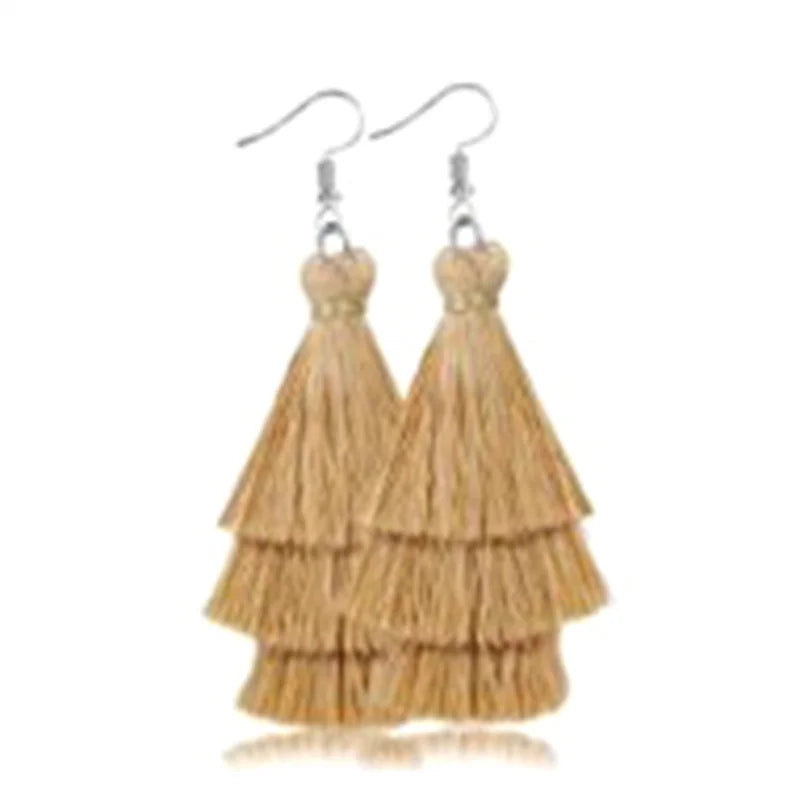 Boho Rattan Braid Drop Earrings