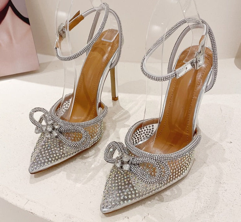 Butterfly-Knot Crystal High Heels