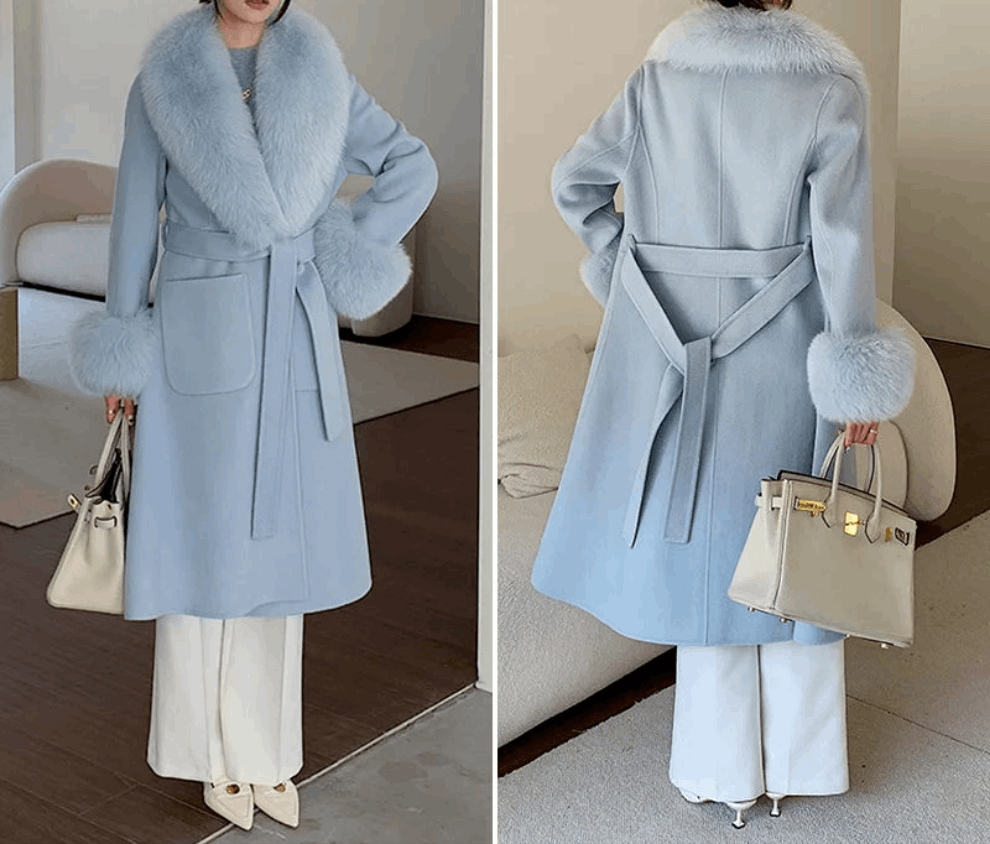 Cashmere Fox Fur Luxury Overcoat