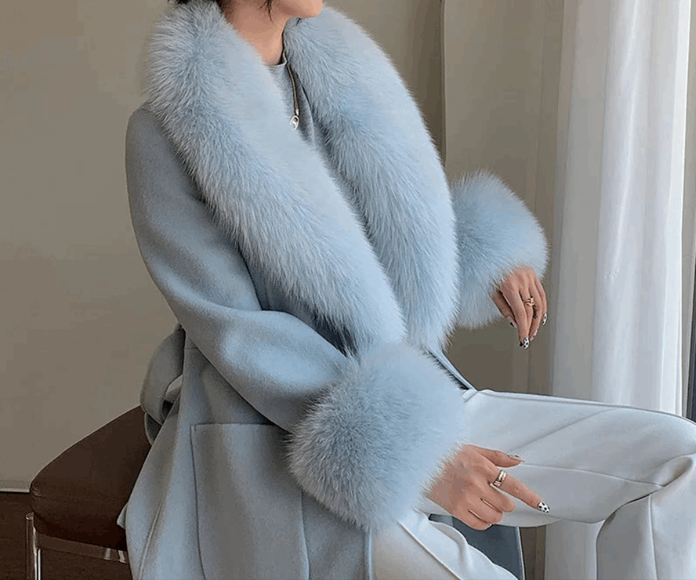 Cashmere Fox Fur Luxury Overcoat