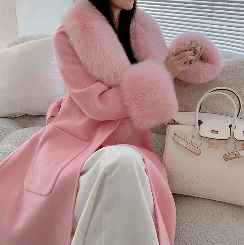 Cashmere Fox Fur Luxury Overcoat