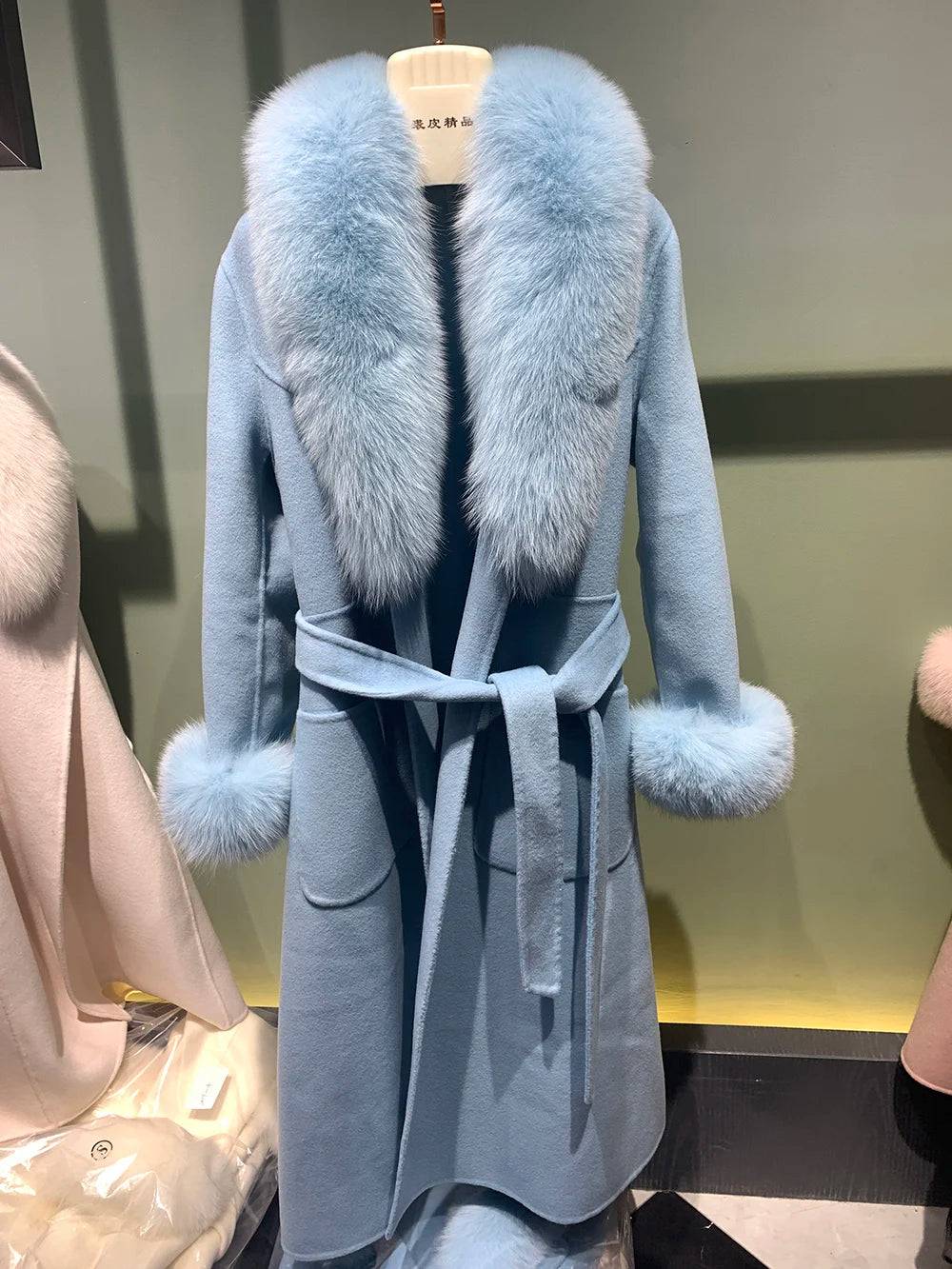 Cashmere Fox Fur Luxury Overcoat