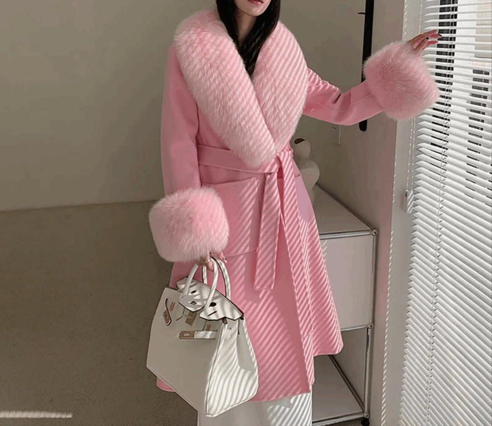 Cashmere Fox Fur Luxury Overcoat