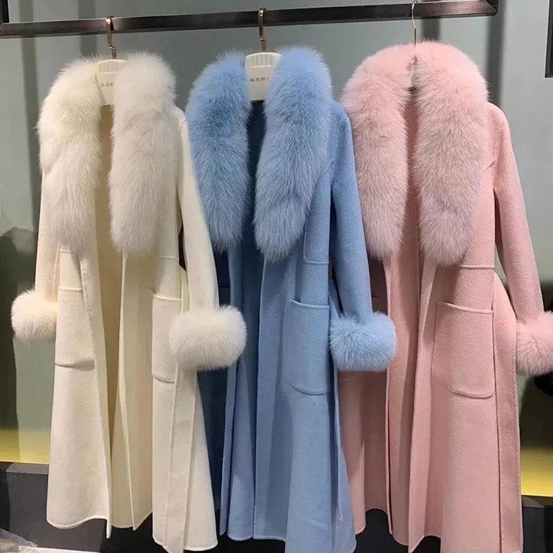Cashmere Fox Fur Luxury Overcoat