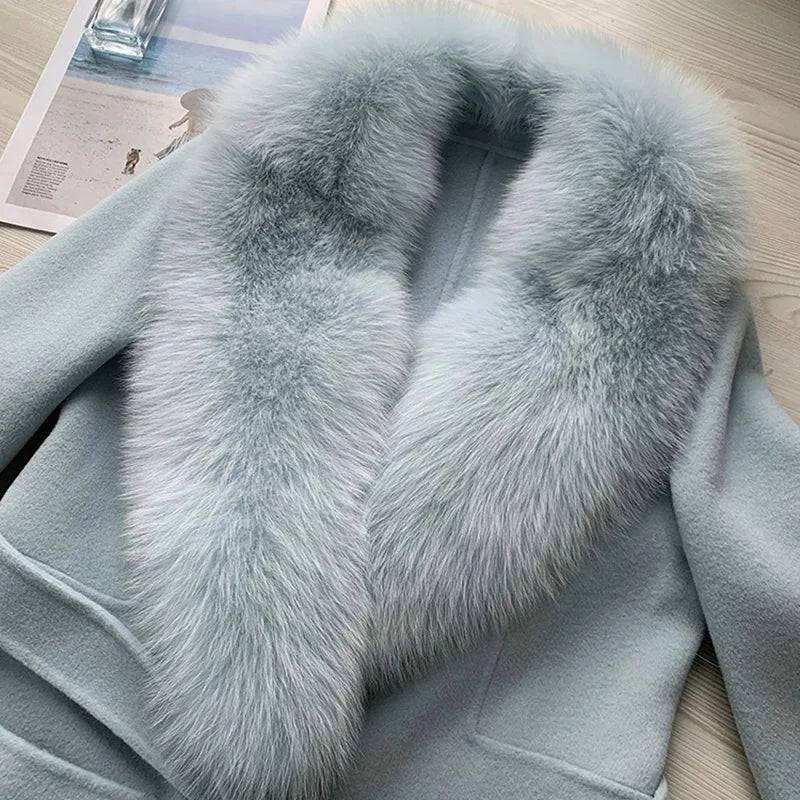 Cashmere Fox Fur Luxury Overcoat
