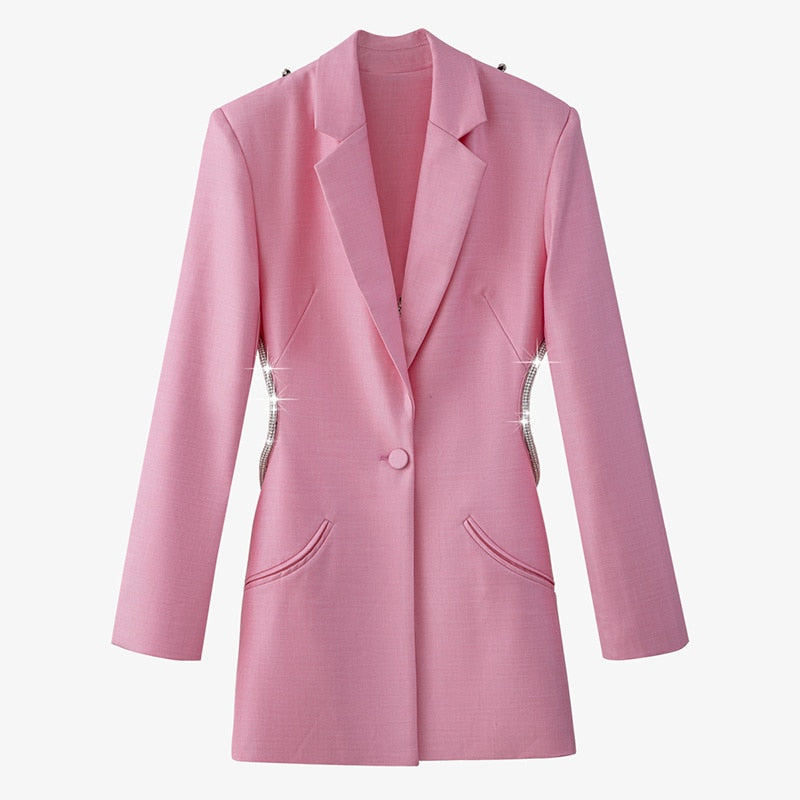 Cherry On Top Backless Diamond Blazer