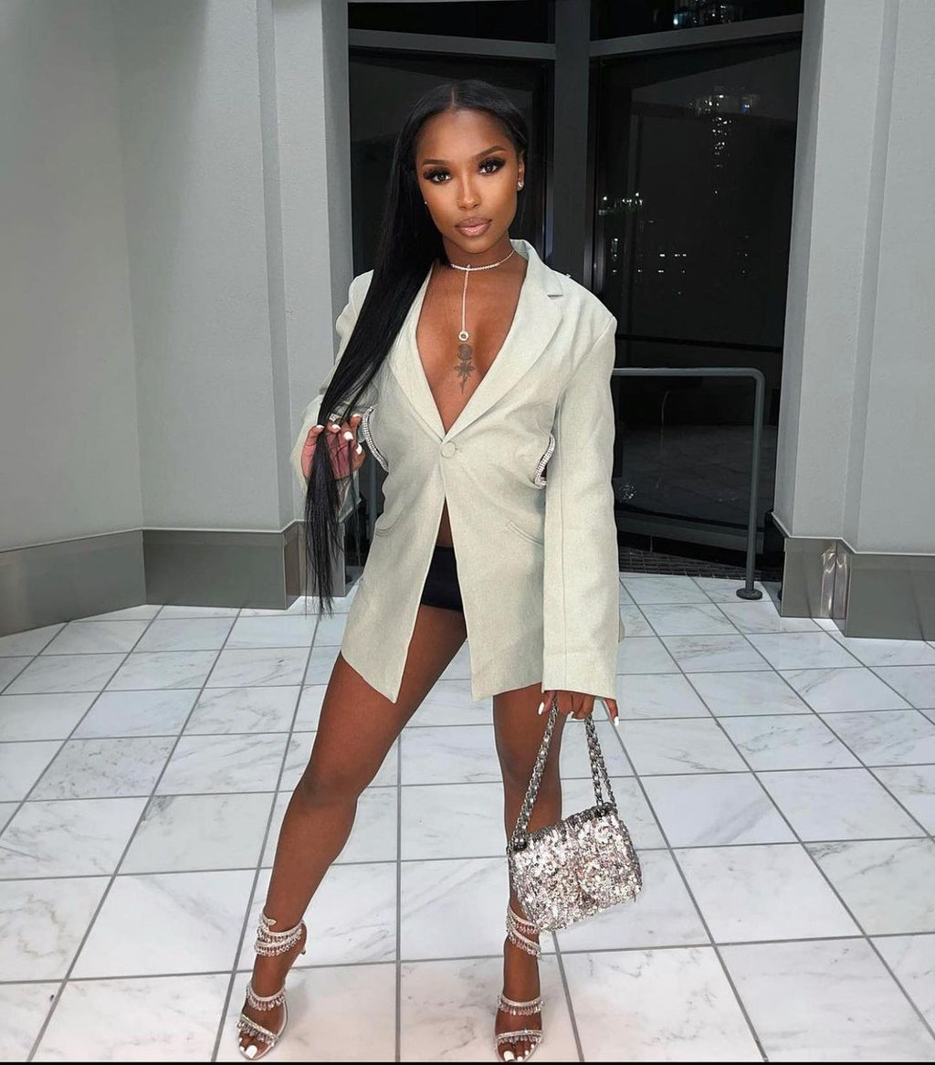 Cherry On Top Backless Diamond Blazer