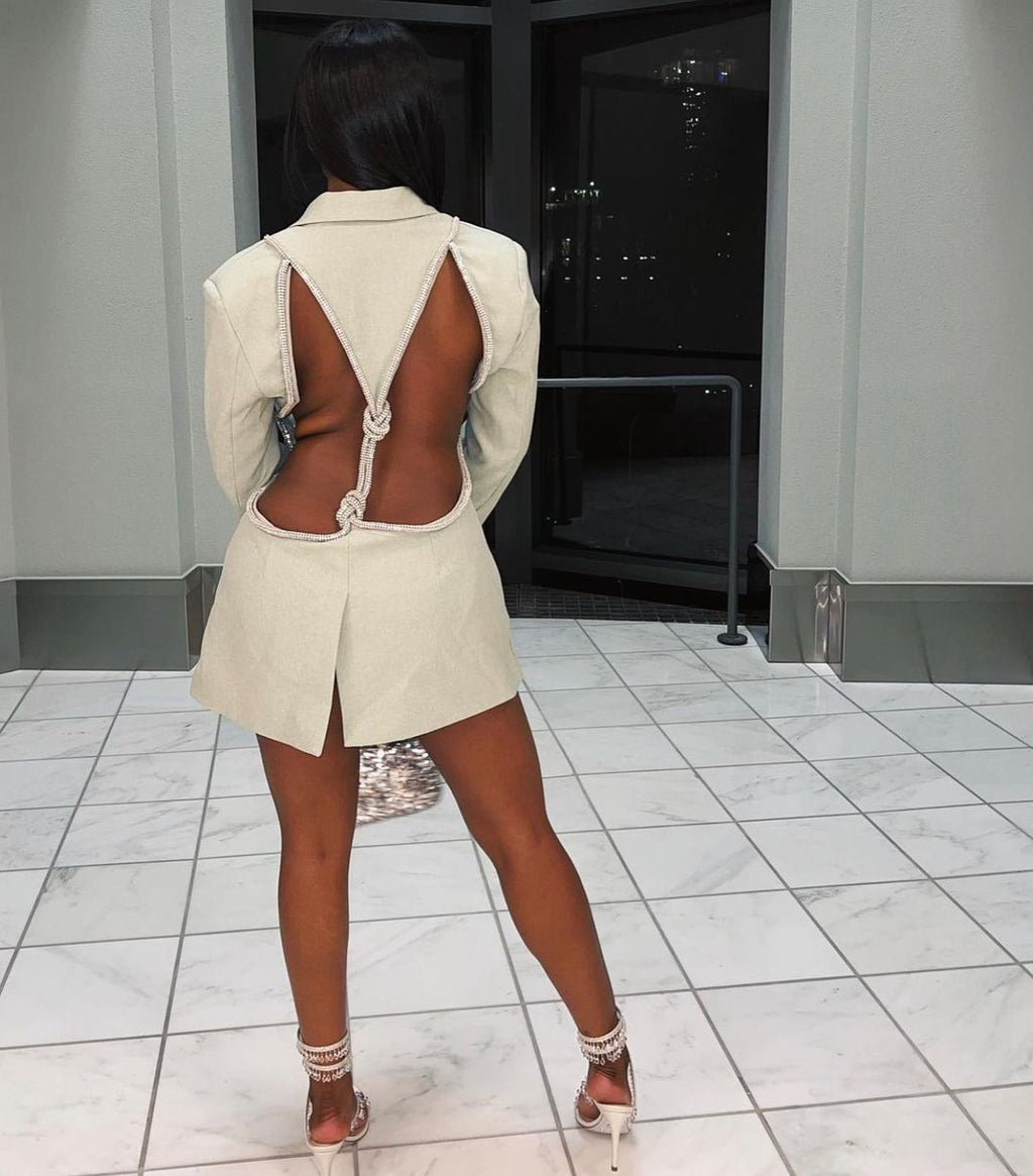 Cherry On Top Backless Diamond Blazer