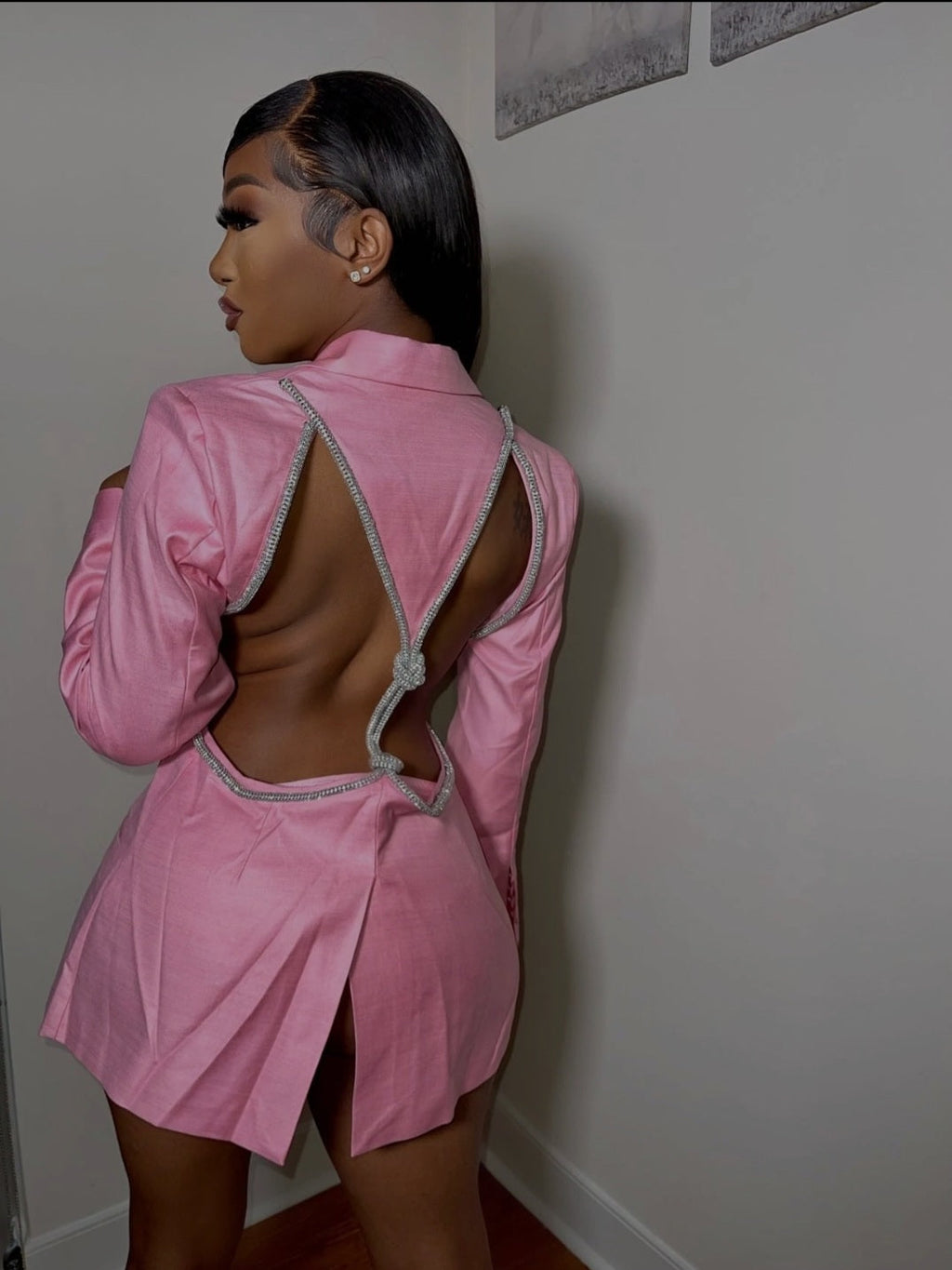 Cherry On Top Backless Diamond Blazer