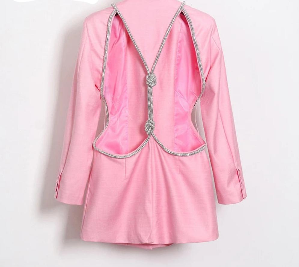 Cherry On Top Backless Diamond Blazer