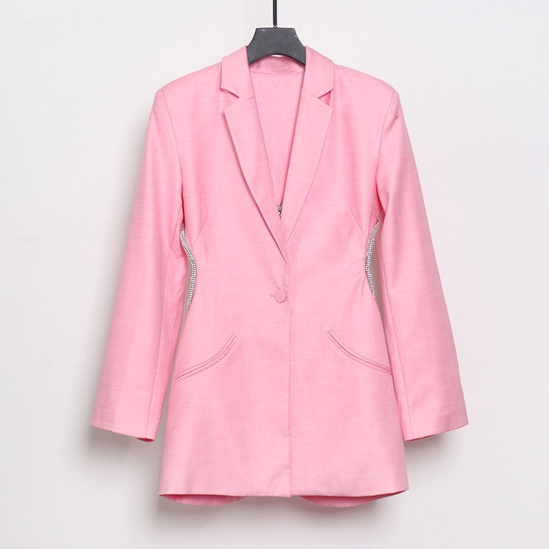 Cherry On Top Backless Diamond Blazer