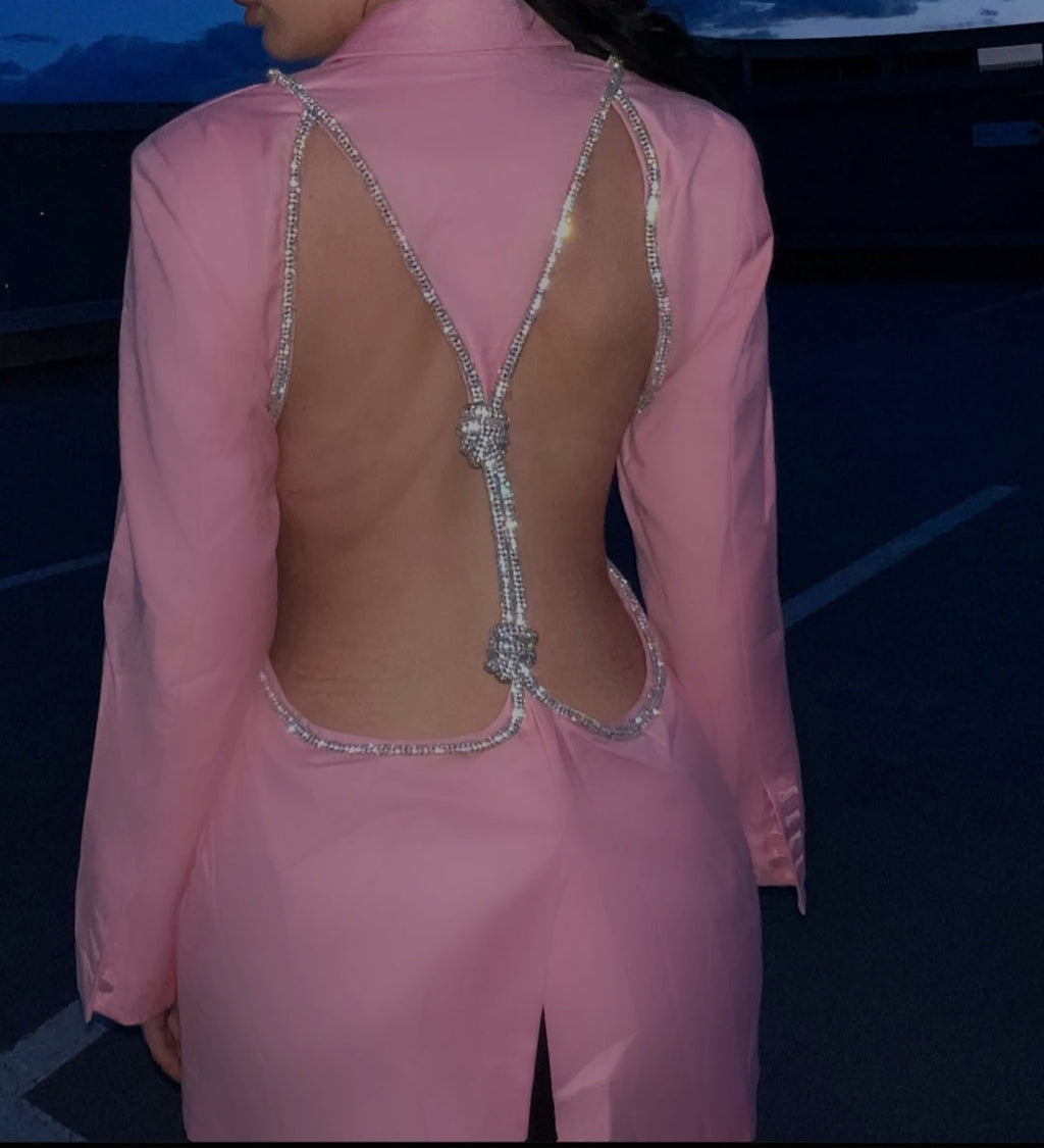 Cherry On Top Backless Diamond Blazer
