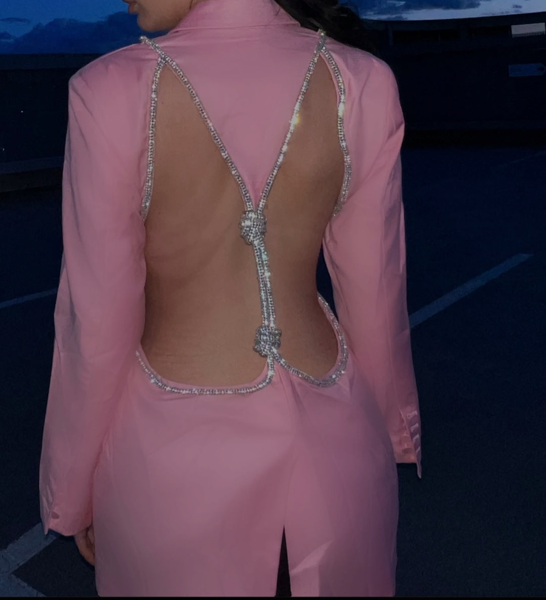 Cherry On Top Backless Diamond Blazer