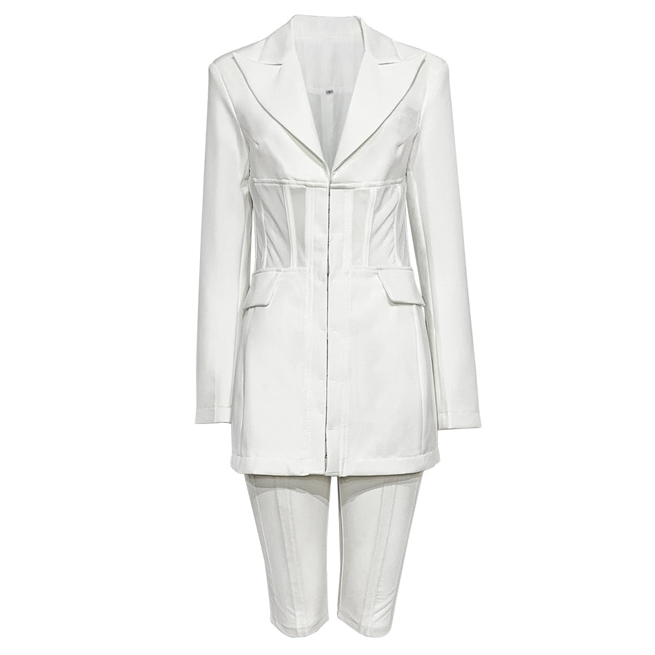 Ciara Sheer Blazer Short Set