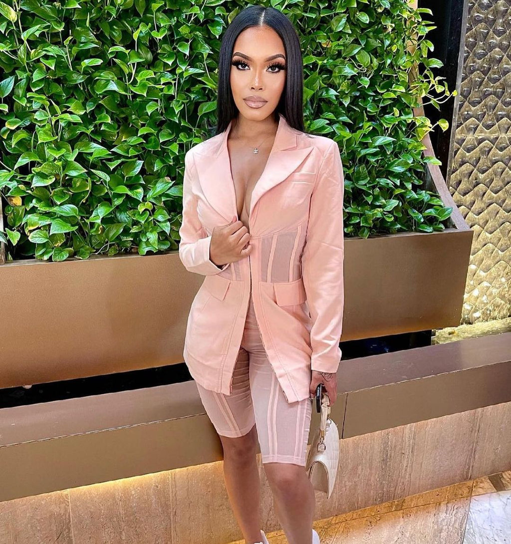 Ciara Sheer Blazer Short Set