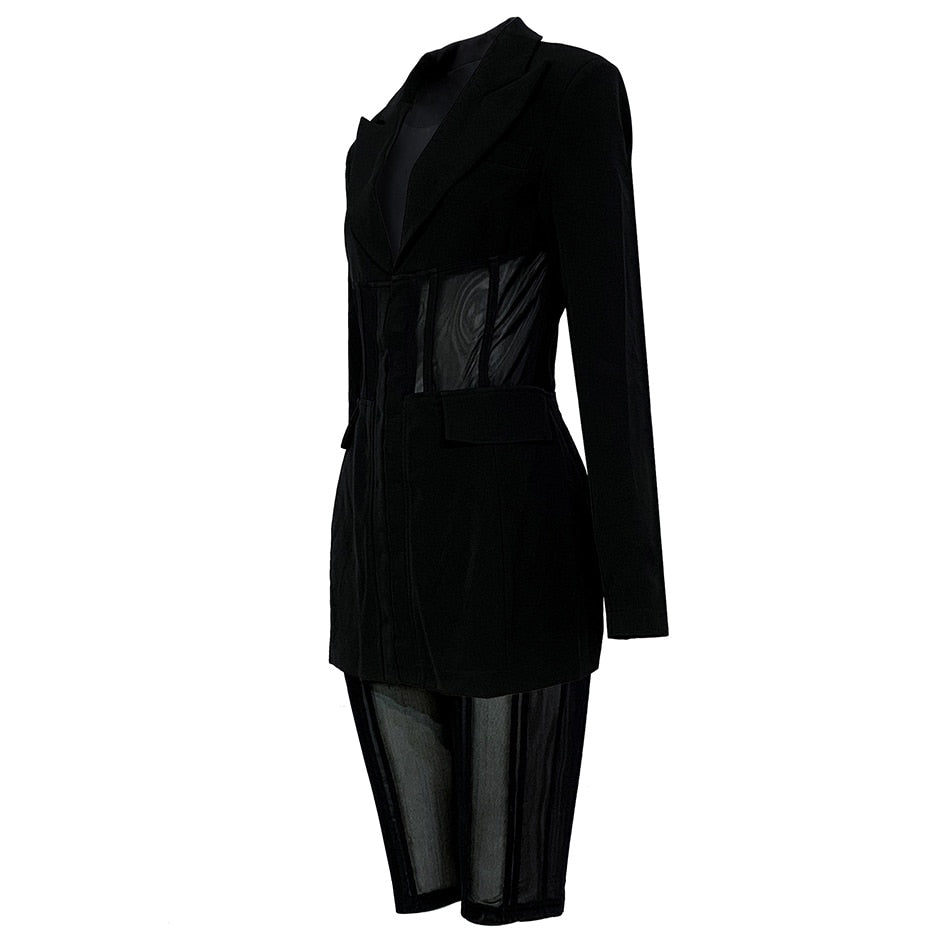 Ciara Sheer Blazer Short Set