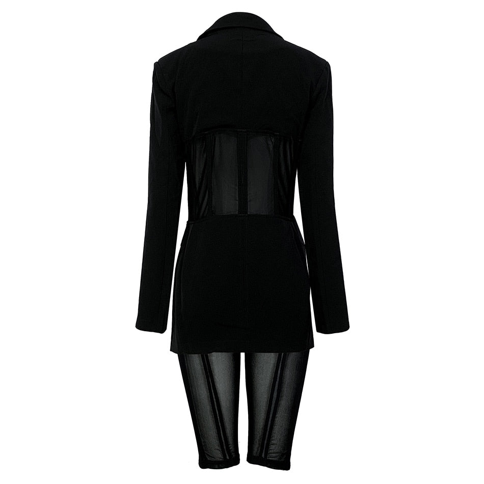 Ciara Sheer Blazer Short Set