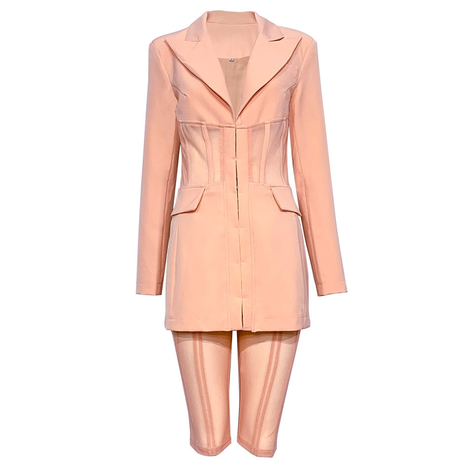 Ciara Sheer Blazer Short Set