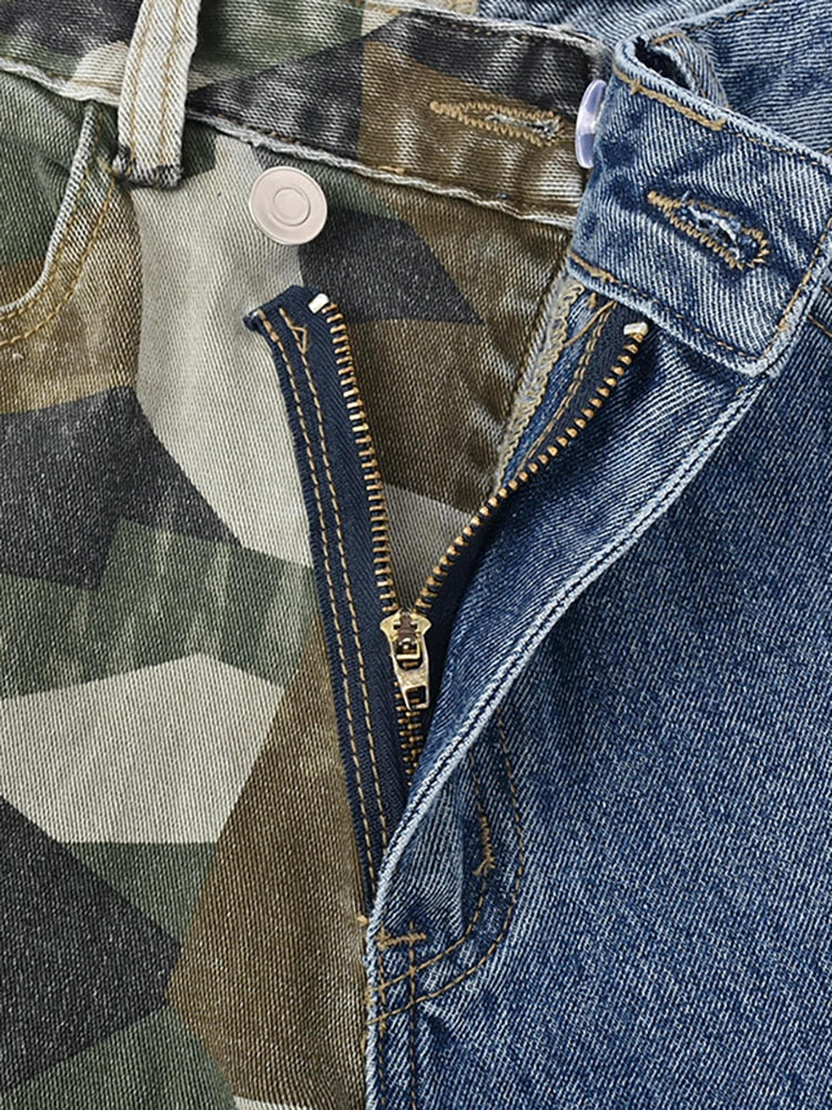 Contrast High Waist Jeans