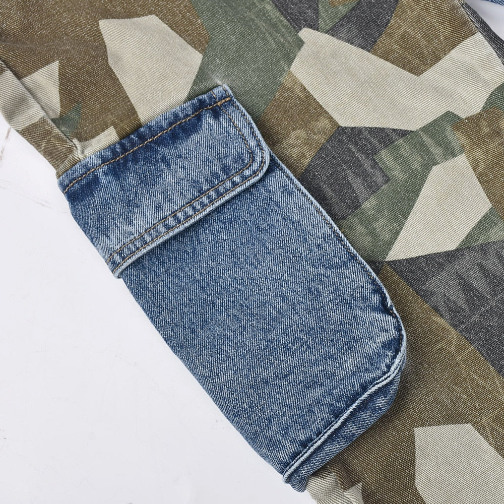 Contrast High Waist Jeans