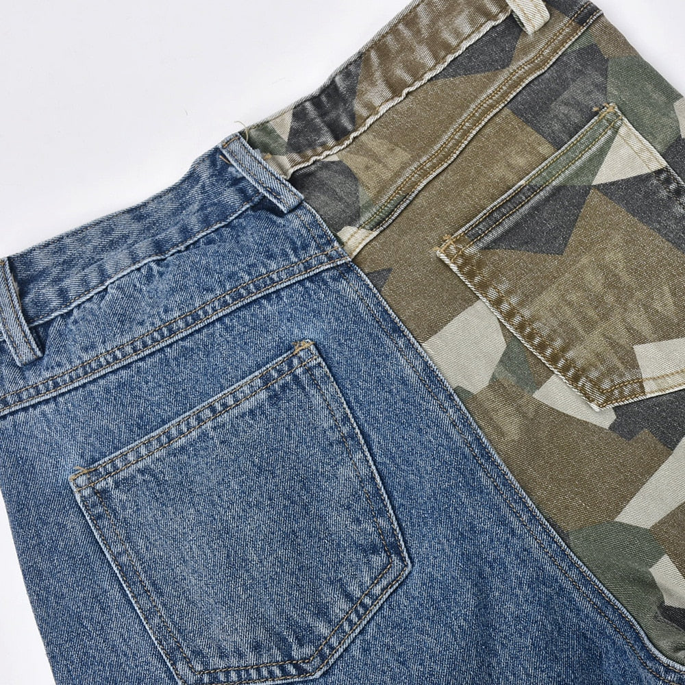 Contrast High Waist Jeans