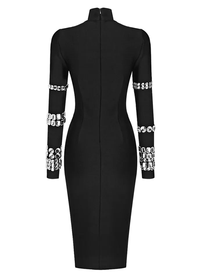 Crystal Luxury Bandage Midi Dress
