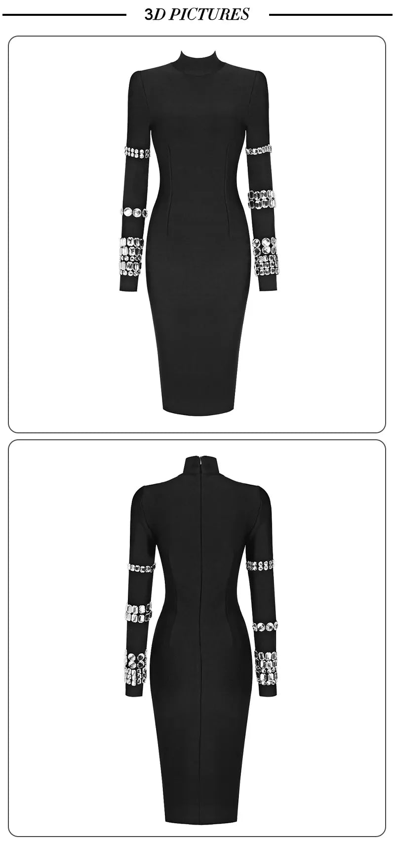 Crystal Luxury Bandage Midi Dress