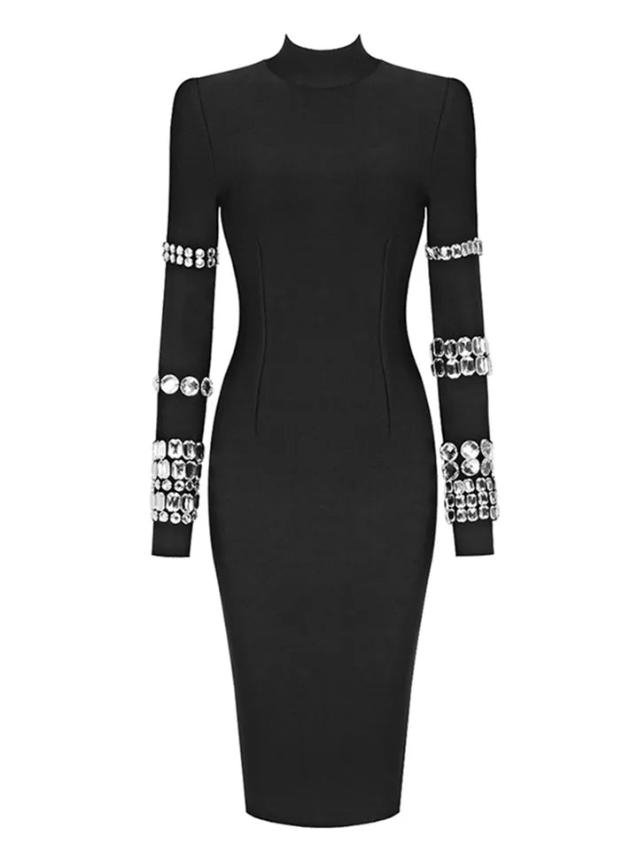 Crystal Luxury Bandage Midi Dress