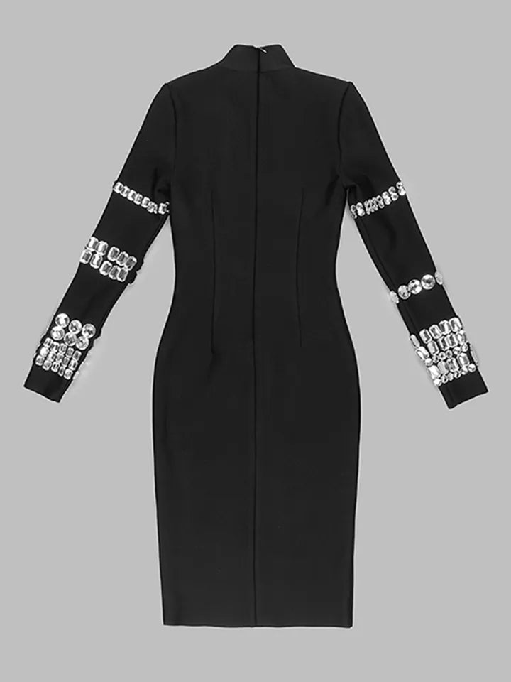 Crystal Luxury Bandage Midi Dress