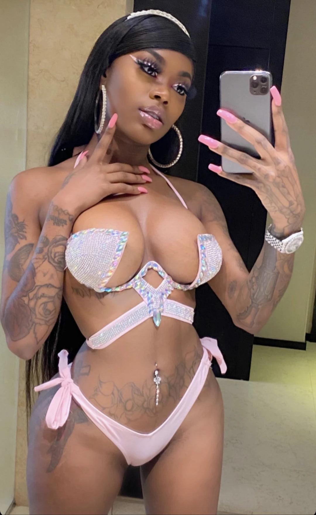 Crystal Stone Bikini Set