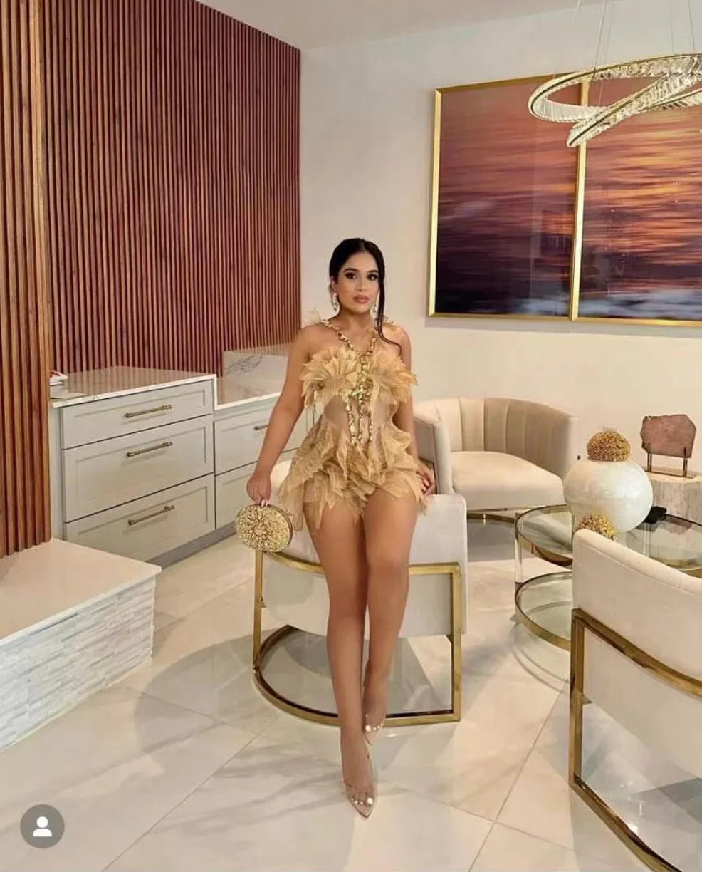 Crystal Swan Mini Dress