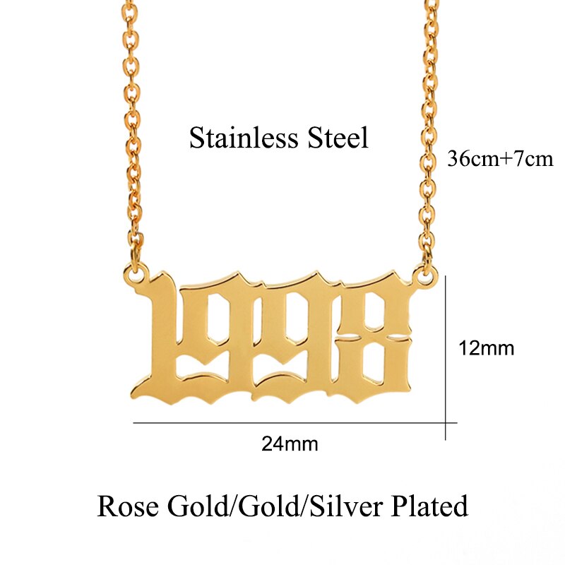 Custom Year of Birth Necklaces